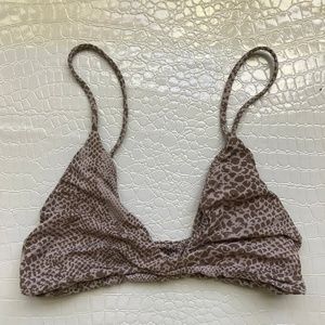 Acacia brown snakeskin bikini top size M